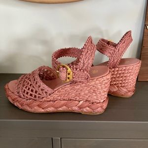 Tory Burch Raffia Wedge Sandal 6.5